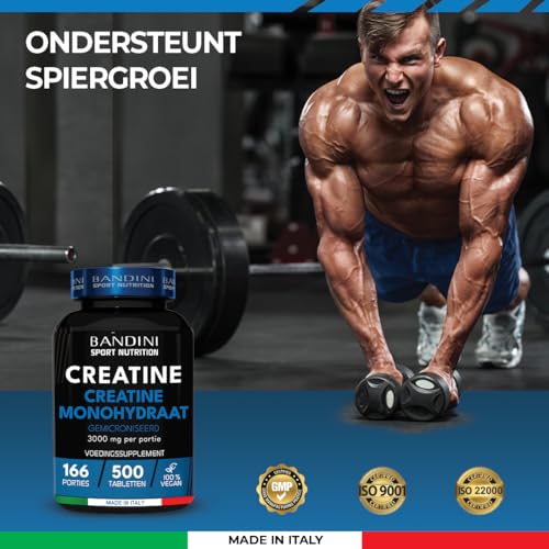 Bandini® Gemicroniseerde Creatine Monohydraat 500 tabletten van 3000 mg per dosis - Supplement voor training, sportschool en pre-workout - Veganistisch - 100% puur Creatine Monohydraat - Afbeelding 5
