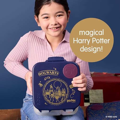 Image of b.box Harry Potter Lunch Box for Big Eaters All Ages - 8.5 Cup Leak Proof Bento Box with 4 Compartments, School Lunch Container with Ice Pack, Dishwasher Safe, BPA-Free, PFAS-Free