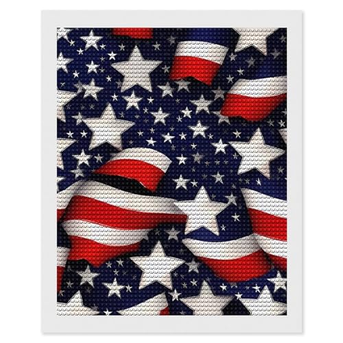 Peinture diamant drapeau américain pour un atelier créatif et relaxant à la maison