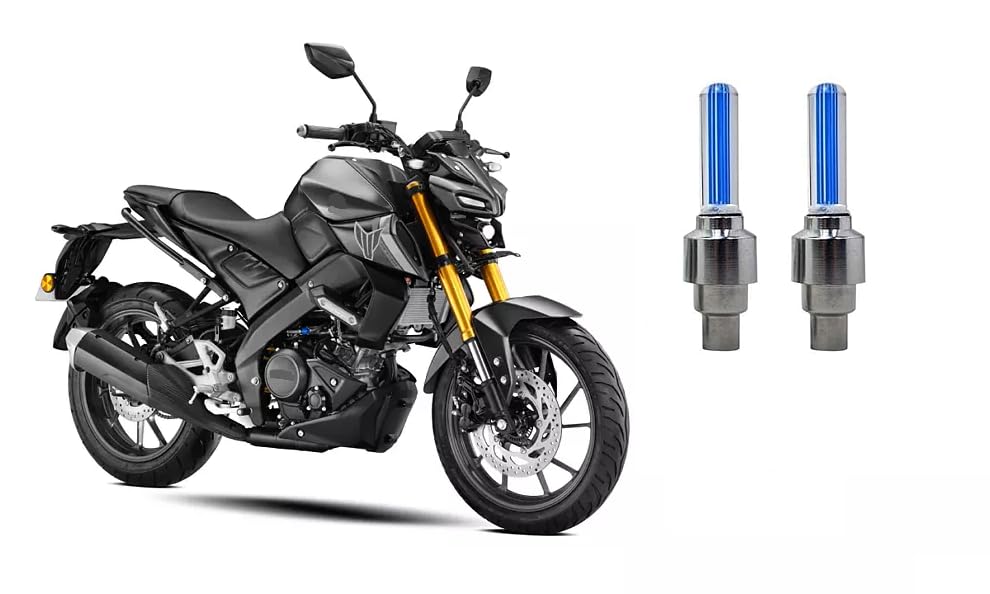 Bike Tyre LED Light with Motion Sensor Suitable for Yamaha MT 15 V2 Tyre Nozzle Caps (Set of 2), Blue.-picture-31