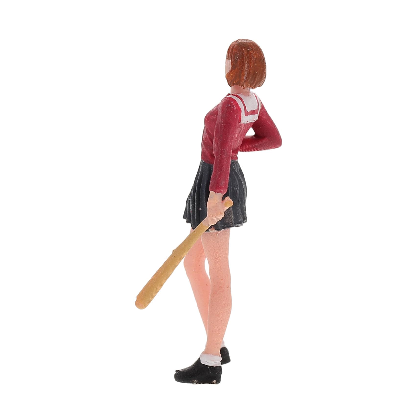 NUOBESTY Miniature Painted Figure: People Figurine - Baseball Toy Sports Girl Model Trains Architectural Plastic Standing Women Statue for Craft Scenes