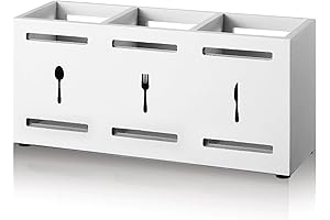 Plasticware Organizer Wooden Utensil Holder