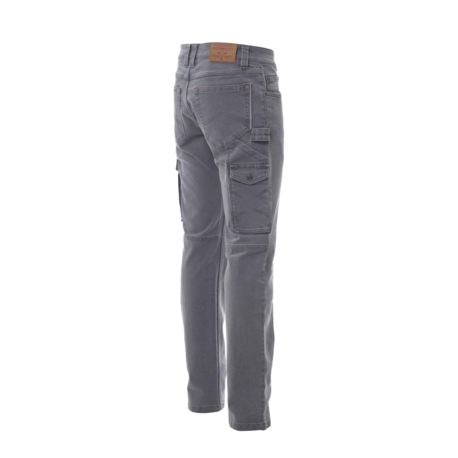 Payper West Pantaloni da Lavoro da Uomo Jeans Denim Misto Cotone Multi Tasche Laterali Porta Metro Stone Wash