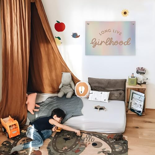 Image of XYDEG Mermaid Girls Room Decor,Long Live Girlhood Birthday Decorations Wall Decor Banner, Baby Girls Nursery,Mermaid Lovers for Teen Girl Bedroom,30x20,girlroom