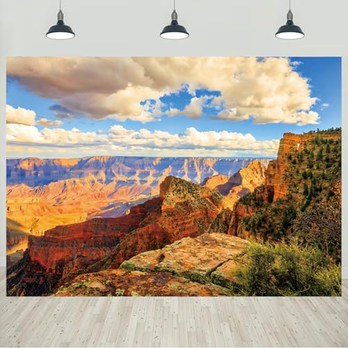 7x5ft Grand Canyon Backdrop View of Grand Canyon Mountain Natural Scenery Photography Background Landscape Theme Decorations Kids Adults Travel Portraits Banner Photo Studio Props