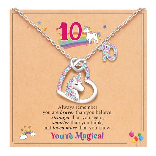 3-12 Year Old Girl Birthday Gifts, Girls Unicorn Necklace Christmas Gifts for Daughter/Granddaughter/Niece