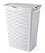 Produktbild Sundis Country Wäschesammler 50 l in Rattan-Optik, Kunststoff (PP), weiss, 50 Liter (45 x 33,8 x 57,5 cm)