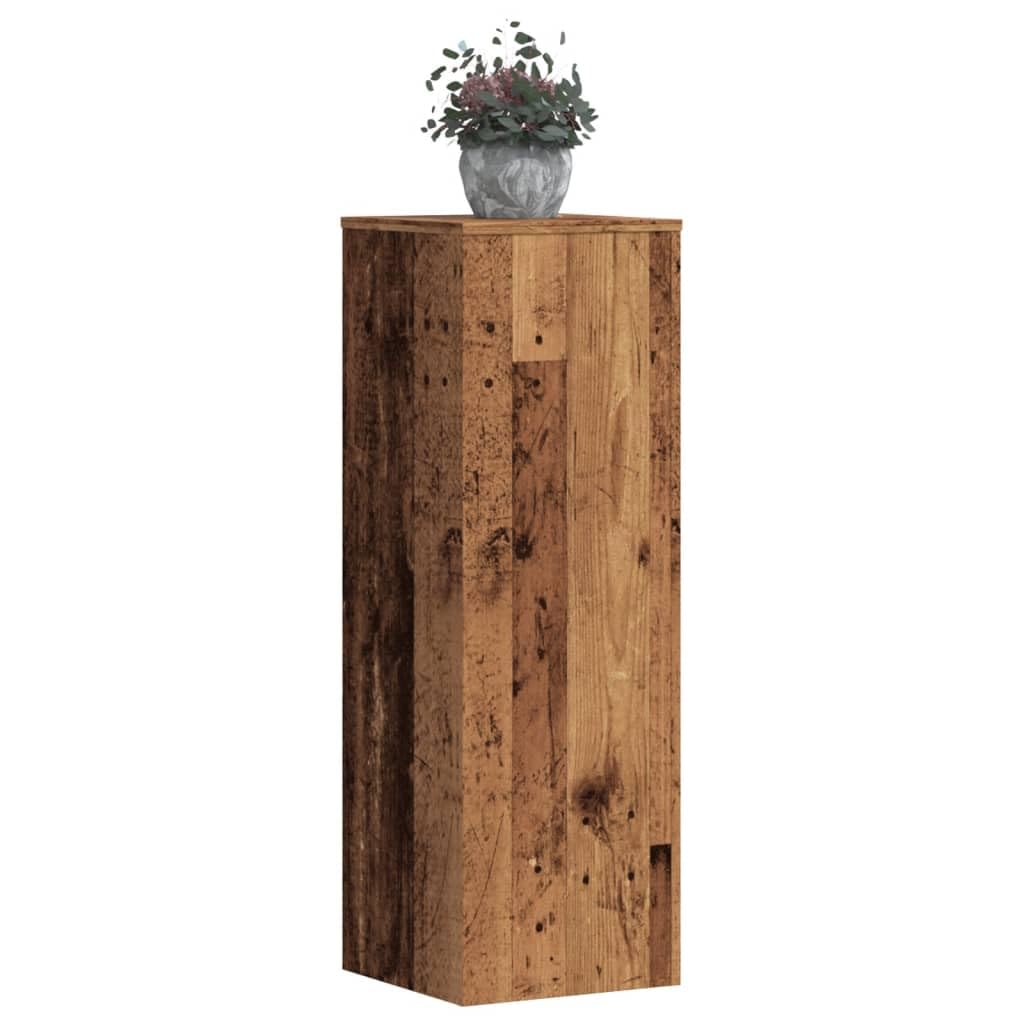 Support pour plantes en bois pour salon et véranda : lot de 2 colonnes déco de 100 cm