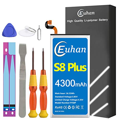 UNKLOU Galaxy S8 Plus Battery, [Upgraded] Euhan 4300mAh Li-Polymer EB-BG955ABE Replacement Battery Compatible with Galaxy S8 Plus SM-G955 G955V G955A G955T G955P G955R4 with Repair Tools Kit