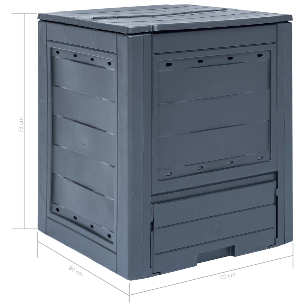 Chusui Compostiera,Compostiera da Giardino,Compostiera da Balcone,Compostiera da Cucina,Compostiera da Giardino 60x60x73 cm 260 L Grigia