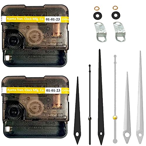 Image of Combo of 2 Ajanta Mfg. Quartz Ticking Wall Clock Machine only, Movement Machine for Wall Clock with Needles, Made in India