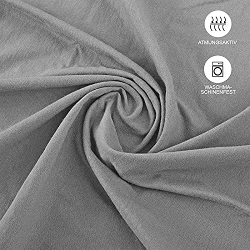 Buymax Spannbettlaken Topper 140x200 cm Spannbetttuch 100% Baumwolle Jersey für Matratzentopper bis 9 cm Matratzenhöhe Bettlaken für Boxspringbett Topper, Anthrazit-Grau - Image 6