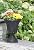 Southern Patio Winston 16 Inch x 21 Inch Urn Plastic Decorative Outdoor Planter Pot for Porch, Patio, or Garden with Removable Base, Matte Black
