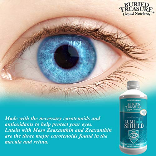 Buried Treasure Lumishield Plus- Areds 2 Comprehensive Eye Vitamin With Lutein Meso-Zeaxanthin And Zeaxanthin. Eye Health Support In Liquid Supplement, Peppermint Flavor. 16 Oz. #TOP3