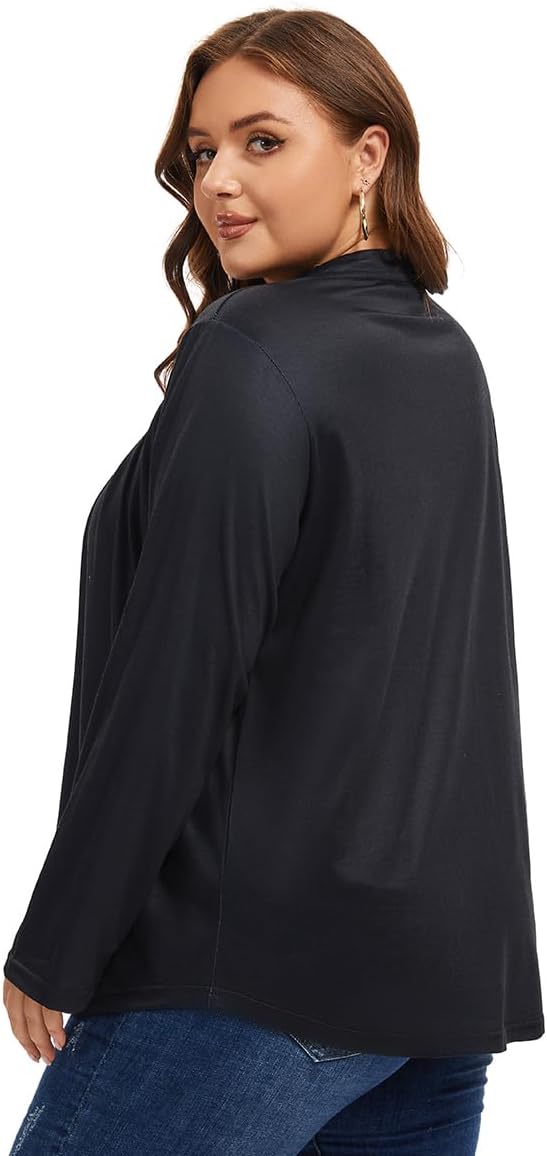 Womens Plus Size Tops Tunic Long Sleeve Shirts Casual Loose Soft Blouse 1XL-5XL - Image 4