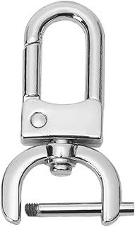 DYNWAVE Swivel Snap Hooks Clip, Detachable Snap Hook Swivel Clasp,Bag Strap Hardware,Replacement D Keychain Clip Hook Lobster Claw Clasp, Silver White S