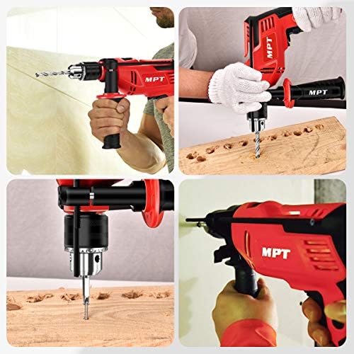 MPT Corded Hammer Impact Drill with Auxiliary Handle 550W 13mm Chuck Variable Speed and Multifunction