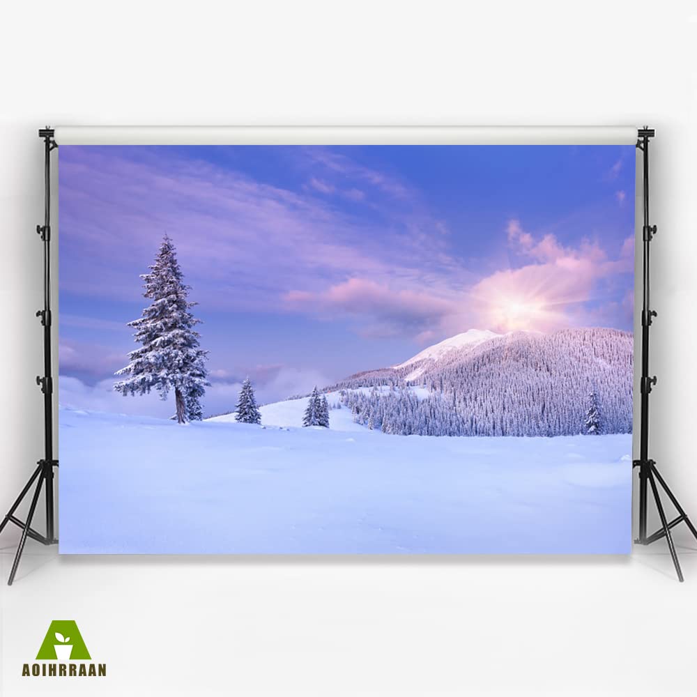 Sfondo Fotografico Natalizio Aoihrraan 4.5x3m: Albero, Pupazzo Di Neve E Glitter Per Le Tue Foto Di Famiglia