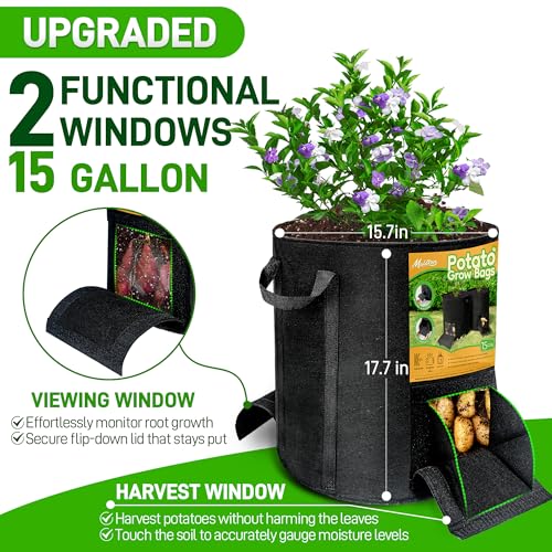 4 Pcs 15 Gallon Dual-Window Bags