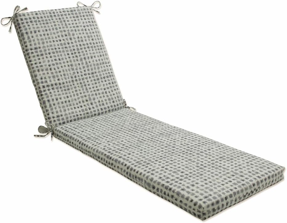 Pillow Perfect Outdoor/Indoor Chaise Lounge Cushion, 80" x 23", Grey Alauda Frost