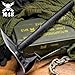 M48 Tactical Tomahawk Military Axe - Black Color | 3 ⅞” Cast Stainless Steel Combat Axe with Piercing Spike | Nylon Cord Wrapped Fiberglass Handle | Camping and Tactical Gear | 15” Length