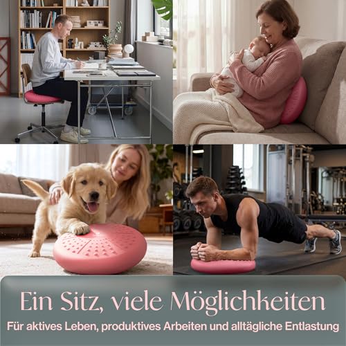 Image of Tumaz Wobble Cushion - Wiggle Seat to Improve Sitting Posture & Stay Focused for Sensory Kids, Balance Disc to Core Strength & Flexible Seating [Extra Thick Balance Board, Pump Included Wobble Board]