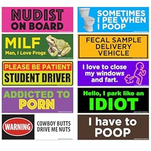 Rio Salto 10-Pack Funny Bumper Magnets Pranks Gift