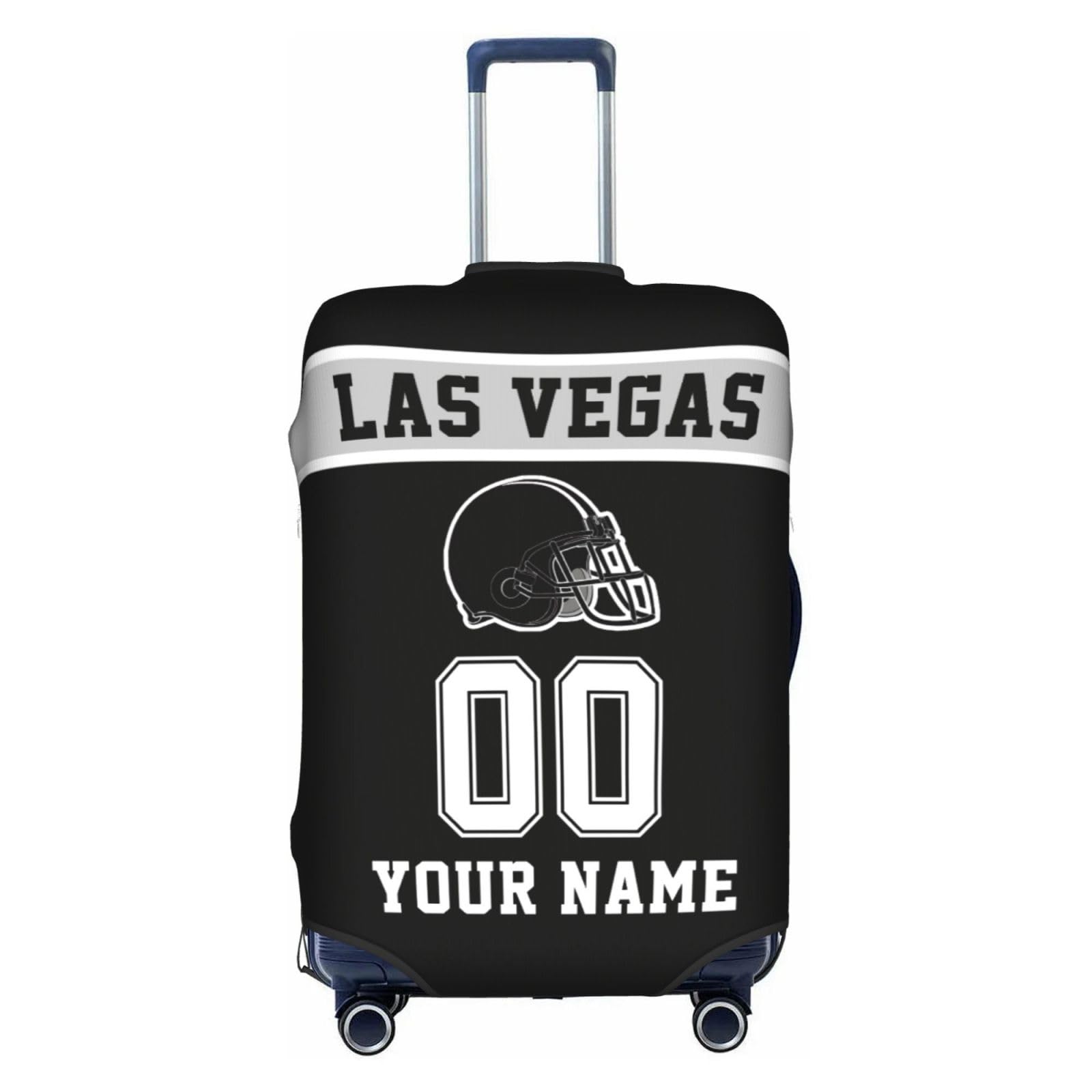 Custom Las Vegas Luggage Cover Personalized Football Style Suitcase Cover with Name Number Customized Washable Elastic Sports Travel Suitcase Protector for Business Vacation Gifts