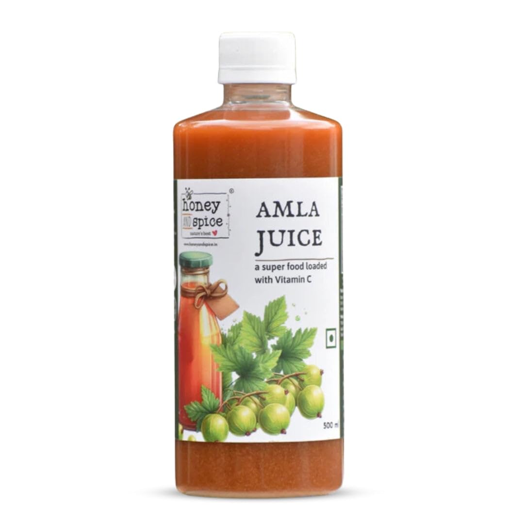 Honey And Spice Amla Juice 100% Natural And Vegetarian No Added Preservatives And Additives 500Ml-image