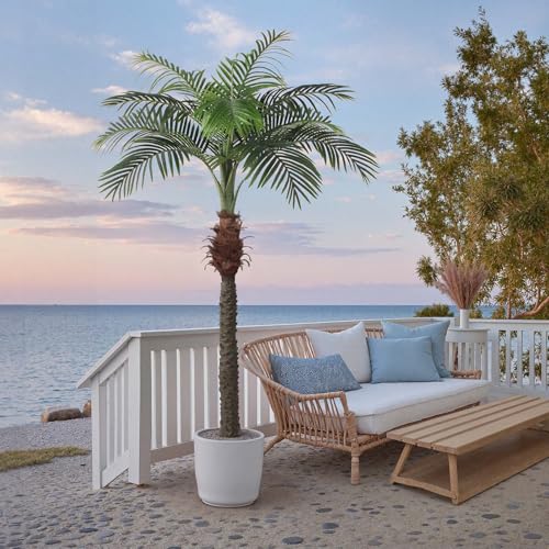 YEPDIN 7 FT Fake Palm Tree,Tall Artificial Palm Trees for Outdoor Indoor Decor,Faux Phoenix Palm...