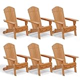 VINGLI Folding Adirondack Chairs Set of 6, Wood...