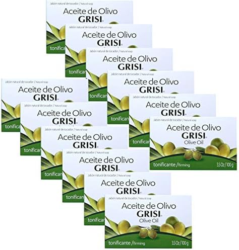 Grisi Olive Oil Soap, Jabon Aceite de Olivo, 3.5 Oz, 12 Count