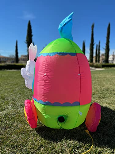 Bzb Goods 4 Foot Long Easter Inflatable Party Bunny With Bow Tie Ride On Colorful Train - Yard Blow Up Decoration #TOP5