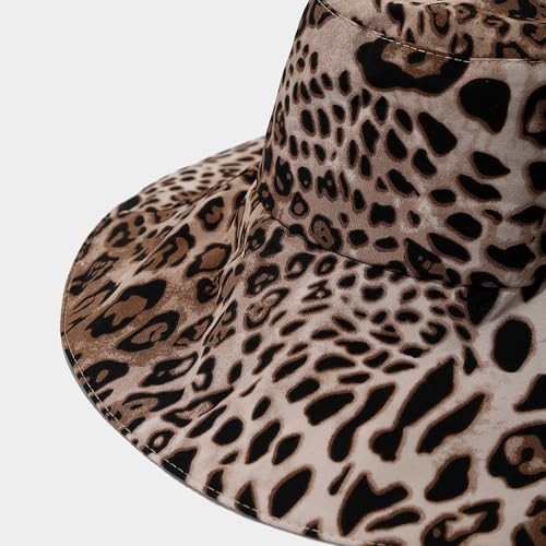 Sombrero de sol leopardado con ala ancha para mujer miniatura 2