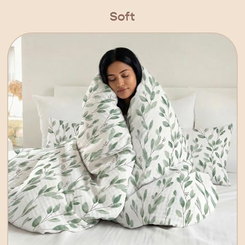 Image of SleepyCat Duvet Cover, 100% Cotton 200TC Percale Combed Yarn, with Corner Ties & Coconut Button Closure, Oeko-TEX & AZO Free, (Single Size, 90x60 inches) Evergreen