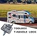 JIQI 2PCS Tool Box Locks with T-Handle Made of Stainless Steel with Mirror-Polished Finish Comes with 4 Keys and 2 Sealing Gaskets Suitable for Car Trailer Door Latches and Campers.