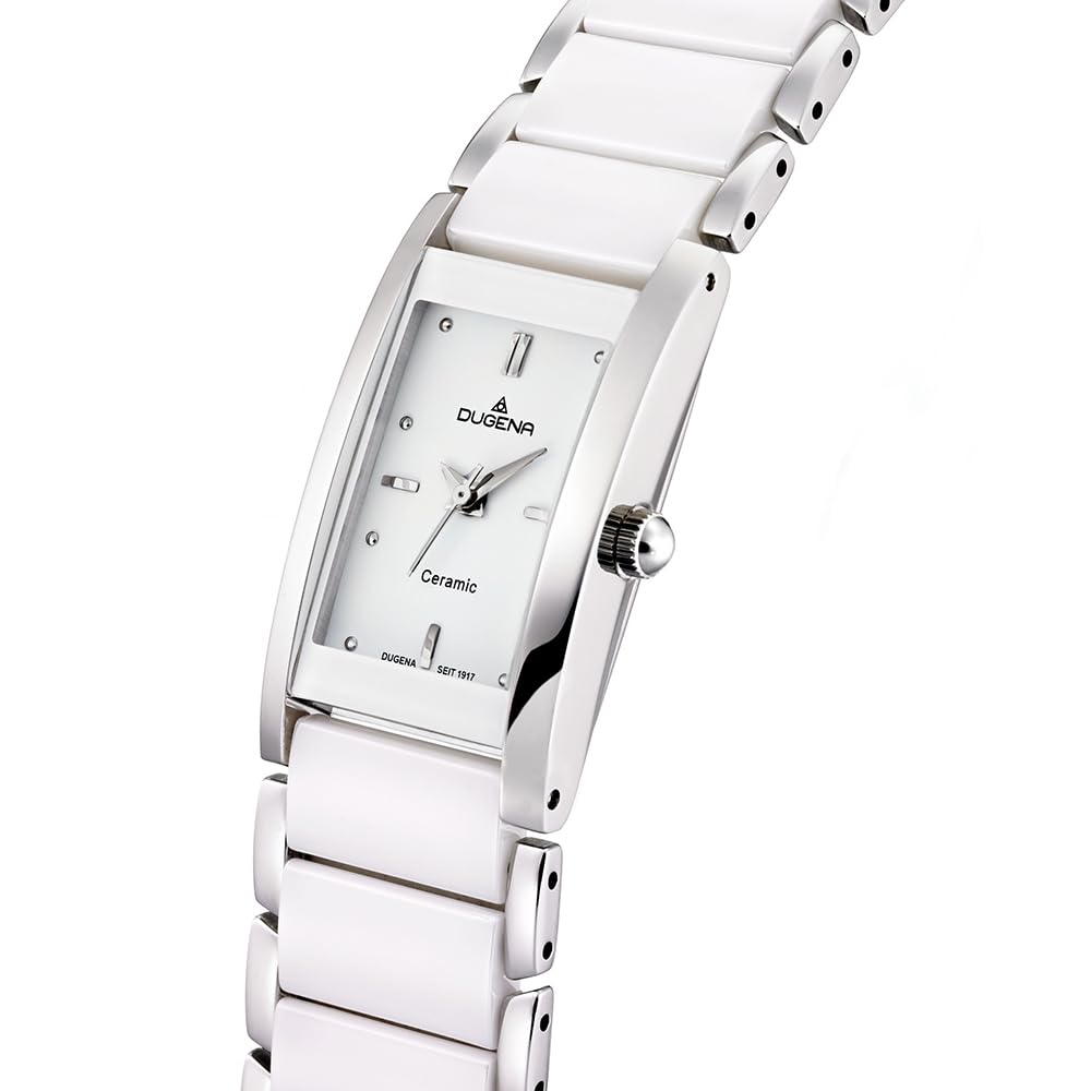 Dugena 4460506 - Orologio da polso donna, ceramica, colore: bianco