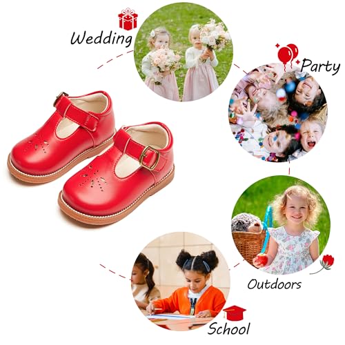 Image of PHIRAMIN Toddler Girl Mary Jane Dress Shoes-Little Girl School Uniform Shoes for Wedding Party