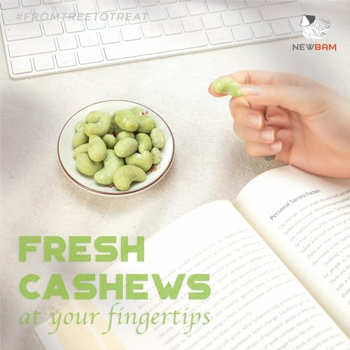 Image of NEWBAM Wasabi Roasted Cashews - 12 Individual Packs (1.5oz) - Vegan | Real wasabi seasoning, Japanese-inspired flavor. 15g net carbs, 5g protein. From Binh Phuoc, Vietnam.