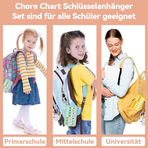 COZERI 4pcs Checklist Boards，To Do Liste für Kinder，Memo Checklist Boards mit Schlüsselanhänger，Wiederverwendbare Planer für Schule und Alltag，Fördert gute Gewohnheiten und effiziente Organisation
