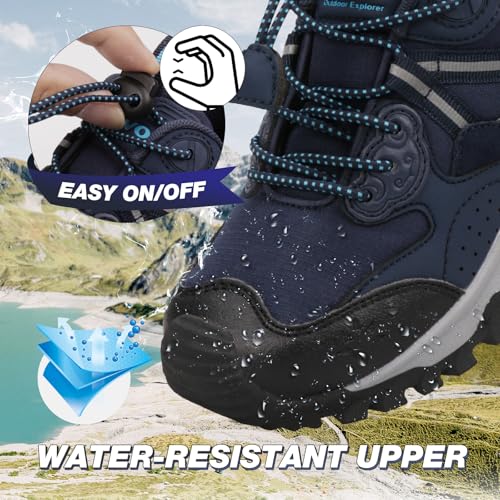 Kids Boys Running Shoes Waterproof Non-Slip Breathable Low-Top Outdoor Hiking Walking Sneakers (Little/Big Kids)3