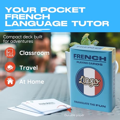 Lingo Baraja de Cartas Póker en Lata Premium para Aprender Francés miniatura 3