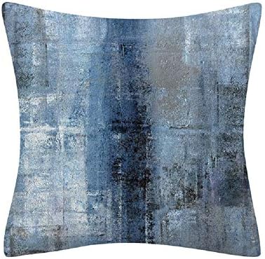 BCKAKQA Cushion Covers 45cm x 45cm Set of 4 Navy Blue Grey Throw Pillow Covers 18x18 inches Soft Polyester Square Decorative Throw Pillow Cases for Living Room Sofa Couch Bed Pillowcases