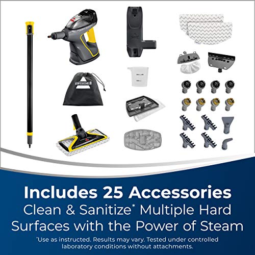 BISSELL Power Steamer Heavy Duty 3-in-1 Steam Mop, Handheld Steam Cleaner for Indoor and Outdoor Use, Garage Workshop Auto RV Deck Patio, 25 Accessories, Variable Steam, Wall Mount, 2685B by Bissell - Image 4