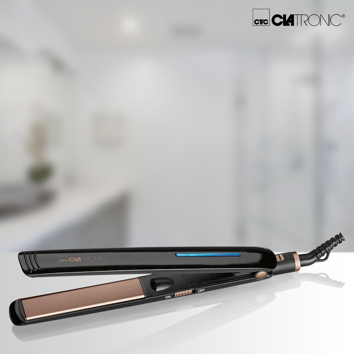 Clatronic HC 3660 prostownica do włosów, płytki ceramiczne, funkcja jonizacji dzięki powłoce turmalinowej, lampka kontrolna LED