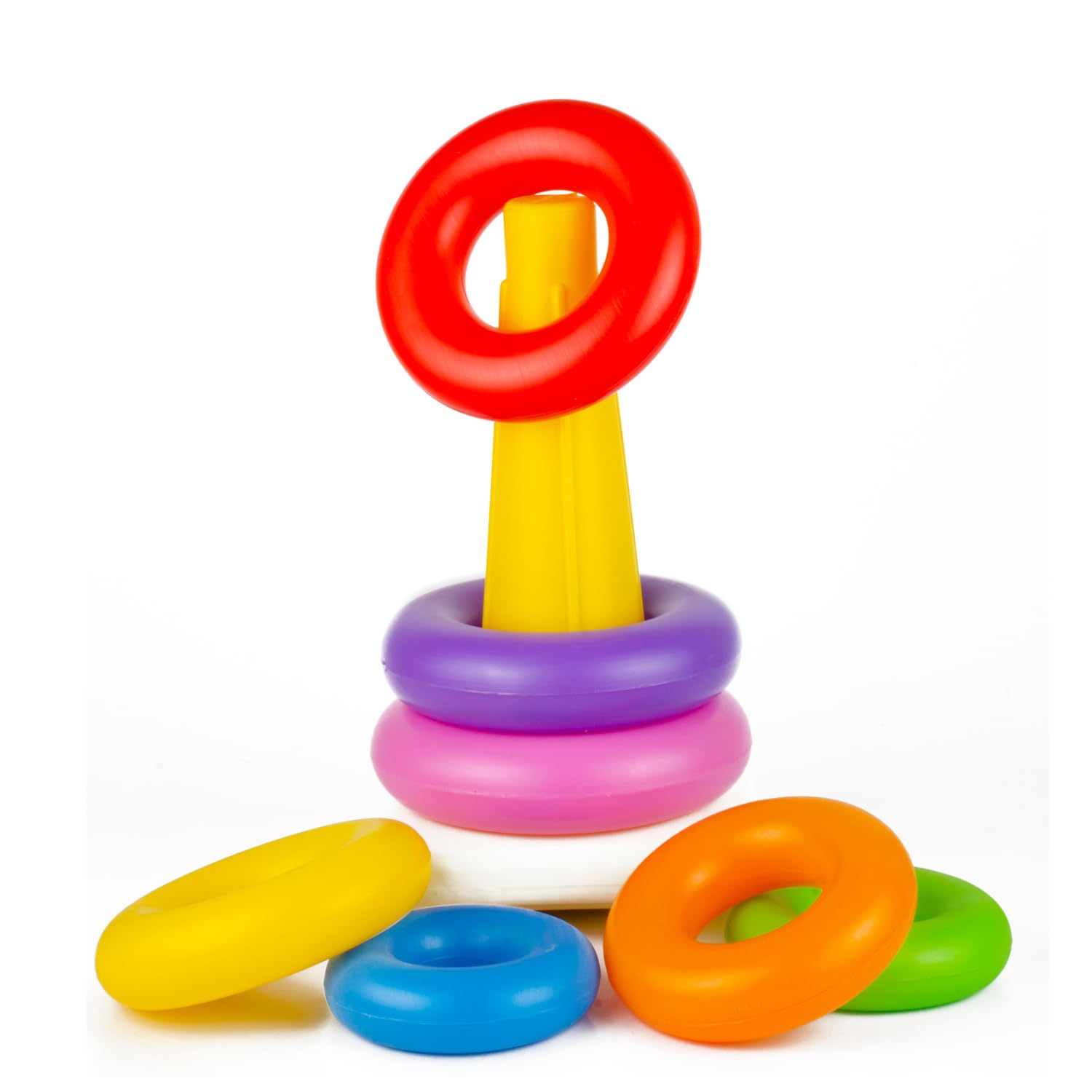 TOY FUN Stacking 7 Rings for Kids | Multi Colour Toddler Activity | Non Toxic Safe for Kids - Image 5 thumbnail