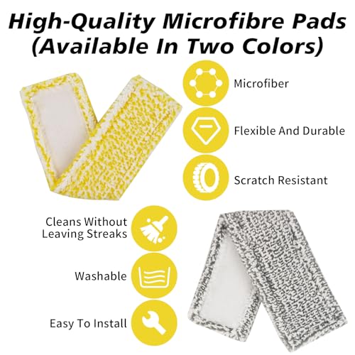 Fenstersauger Zubehör für Kärcher WV2 WV5, 7 Stück Ersatz-Reinigungstuch-Pads Und 4 Gummilippe Abzieher, Mikrofaser Wischbezug Fenstersauger Zubehör Mikrofaser-Wischbezüge, Mikrofaser-Wischbezüg