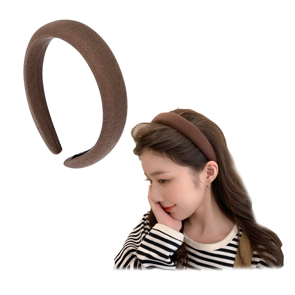 ZAHSY Wide Thick Headbands for Women Sponge Puffy Headband  display picture 3