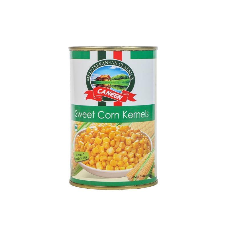 CANEEN Ready to Eat Sweet Corn Kernels, No Artificial Colour, Pulpy, 400g, Suitable For Corn Salad,Vegetable Stew,Corn on the Cob,Baked Dishes,Casseroles,Pasta,Wraps,Ice Cream,Corn Salsa