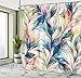 Ambesonne Colorful Shower Curtain, Dreamy Huddle of Fantasy Woodland Leaves with Mystic Botany Aura Art, Cloth Fabric Bathroom Decor Set with Hooks, 69